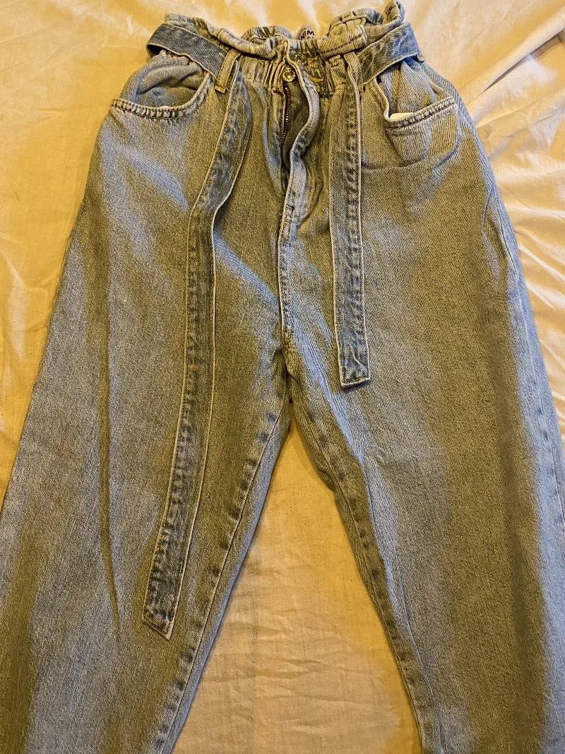 Shirred/Elastic waist band (high waist) light wash, New Look Jeans